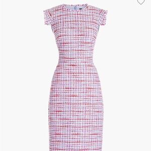 J. Crew Pink and White Tweed Resume Dress